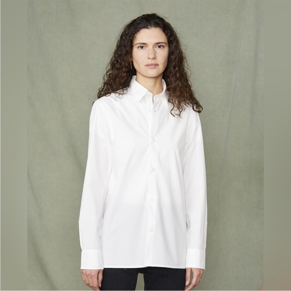 OFFICINE GENERALE SOFT COLLAR SHIRT Cotton Poplin Optic White Large